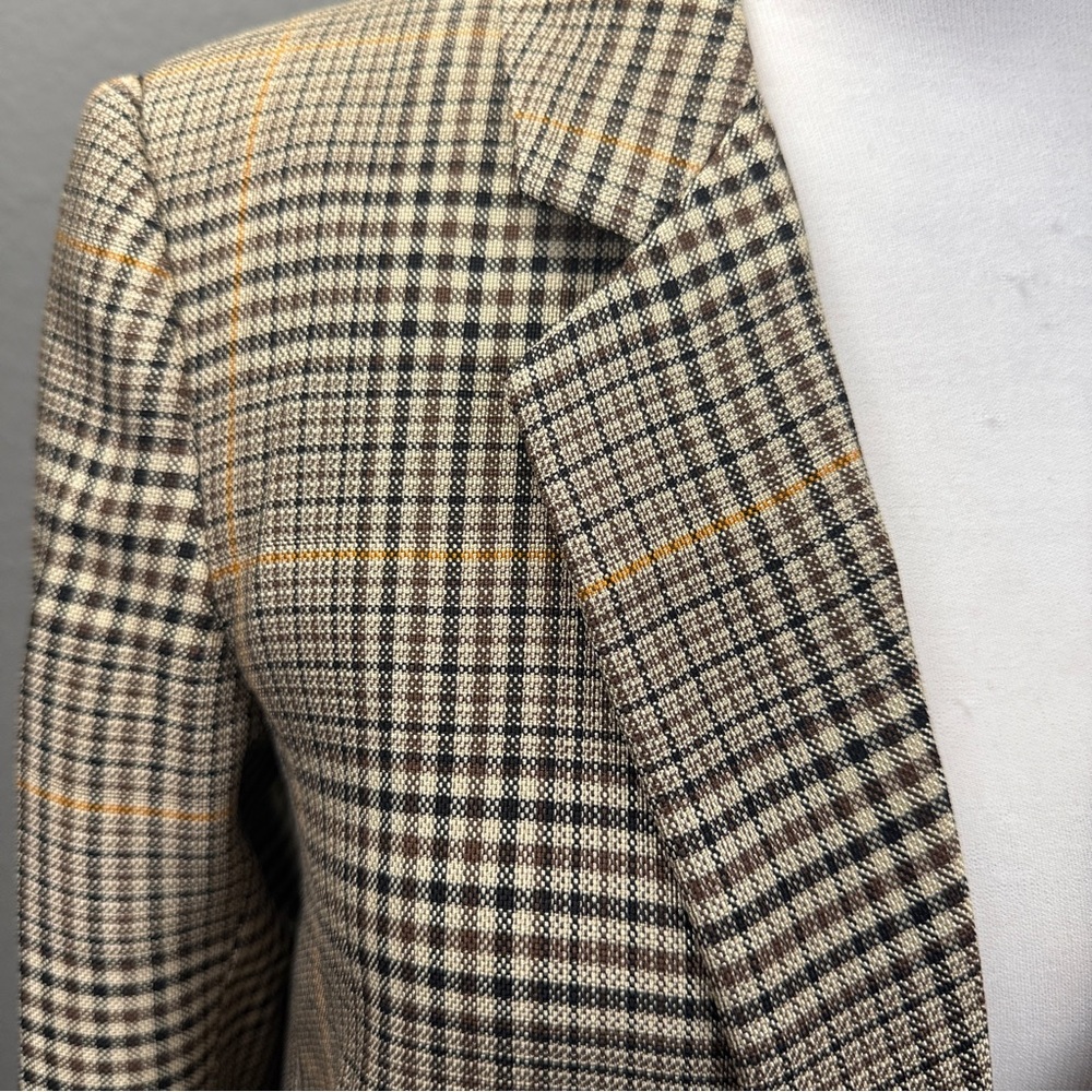 CO GOOP Houndstooth Oversized Plaid Blazer Academia Boyfriend Jacket Sz XS Chic - Picture 7 of 10